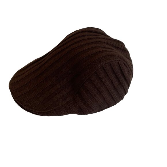 Linea Uoma Cotton Blend Brown Ribbed Ivy Flat Cap Hat Size, Preppy, M/L - Picture 1 of 7